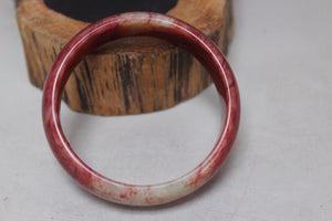 10% OFF- 54/55/56 mm Certified Natural Red Emerald A*Jade Handcarved Bangle H479