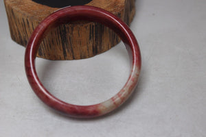 10% OFF- 54/55/56 mm Certified Natural Red Emerald A*Jade Handcarved Bangle H479