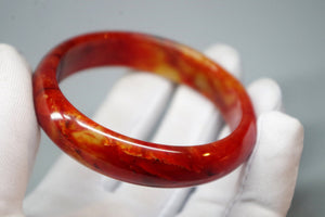 10% OFF- 57/58/59 mm Certified Natural Red Emerald A*Jade Handcarved Bangle XB-304