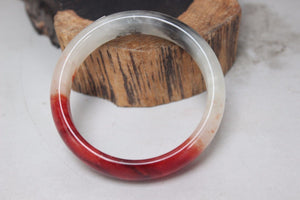 10% OFF- 52/53/54 mm Certified Natural Red Emerald A*Jade Handcarved Bangle H520