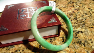 10% OFF- 55/56/57 mm Certified Natural Jadeite Emerald Jade Bangle《Grade A》A038