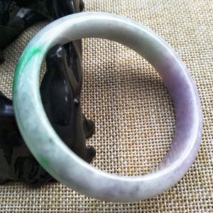 10% OFF- 53/54/55 mm Certified Natural 3 Color Jadeite Emerald A Jade HandCarved Bracelet Bangle V546