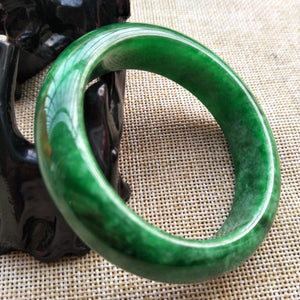 10% OFF- 55/56/57 mm Certified Natural Jadeite Emerald Jade Bangle《Grade A》V560