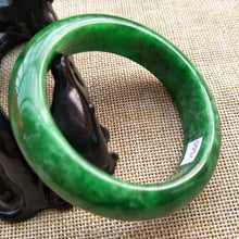 Load image into Gallery viewer, 10% OFF- 55/56/57 mm Certified Natural Jadeite Emerald Jade Bangle《Grade A》V560