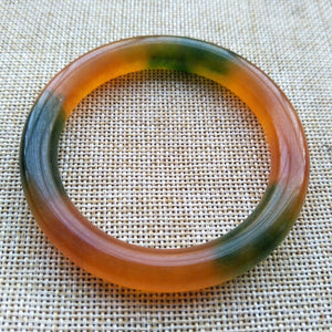 10% OFF- 54/55/56 mm Certified Natural 3 Color Emerald A*Jade Handcarved Bangle A4199