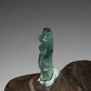 10% OFF- Certified Natural Ice Jadeite Emerald Jade Tablet Translucent Dragon Pendant《Grade A》4943