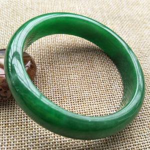 10% OFF- 56/57/58 mm Certified Natural Jadeite Emerald A*Jade Handcarved Bangle C135