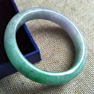 10% OFF- 53/54/55 mm Certified Natural Ice Jadeite Emerald Jade Bangle《Grade A》W105