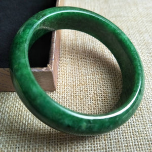 10% OFF- 53/54/55 mm Certified Natural Jadeite Emerald A Jade HandCarved Bangle W107