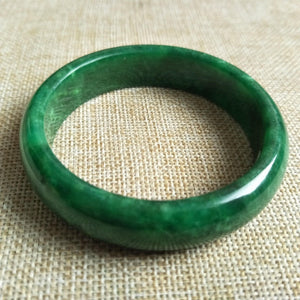 10% OFF- 57/58/59 mm Certified Natural Jadeite Emerald A Jade HandCarved Bangle W109