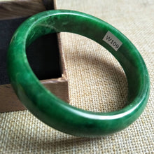 Load image into Gallery viewer, 10% OFF- 57/58/59 mm Certified Natural Jadeite Emerald A Jade HandCarved Bangle W109