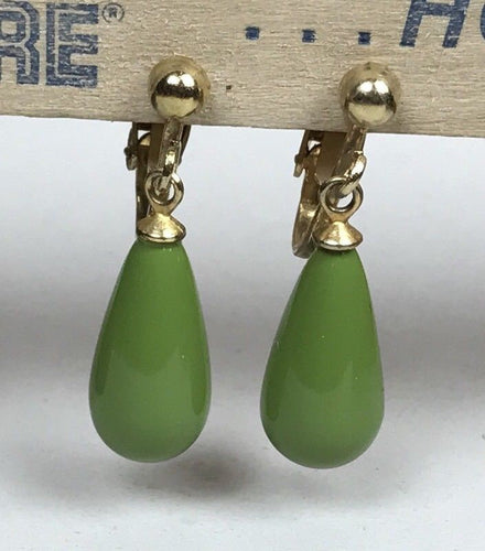 10% OFF- 2 pcs-Certified Natural Jadeite Emerald A*Jade Handcarved A Pair of Lucky Jade Dangle Clip Earrings