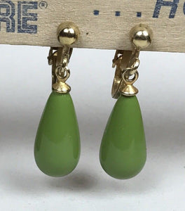 10% OFF- 2 pcs-Certified Natural Jadeite Emerald A*Jade Handcarved A Pair of Lucky Jade Dangle Clip Earrings