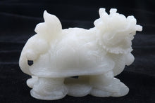 Load image into Gallery viewer, 4.72&#39;&#39;/120mm L-Chinese Genuine Natural White Jade Handcarved Lucky Auspicious Statue