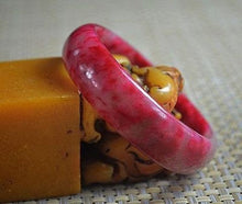 Load image into Gallery viewer, 10% OFF- 57/58/59 mm Certified Natural Red Peach Blossom Emerald A*Jade Handcarved Bangle X32