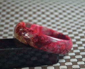 10% OFF- 57/58/59 mm Certified Natural Red Emerald A*Jade Handcarved Bangle Z54