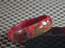 Load image into Gallery viewer, 10% OFF- 57/58/59 mm Certified Natural Red Emerald A*Jade Handcarved Bangle Z54