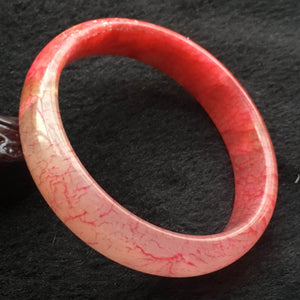 10% OFF- 58/59/60 mm Certified Natural Red Emerald A*Jade Handcarved Bangle X021