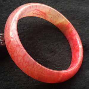 10% OFF- 58/59/60 mm Certified Natural Red Emerald A*Jade Handcarved Bangle X021