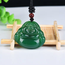 Load image into Gallery viewer, 10% OFF- Certified Natural Jadeite Emerald Jade Buddha Pendant《Grade A》