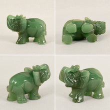 Load image into Gallery viewer, A Pair of Chinese Genuine Natural Green Jade HandCarved Elephant Feng Shui Statues (2pcs)