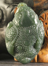 Load image into Gallery viewer, 10% OFF- Certified Natural Jadeite Emerald A*Jade HandCarved Jinchan Pendant A194011