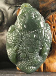 10% OFF- Certified Natural Jadeite Emerald A*Jade HandCarved Jinchan Pendant A194011