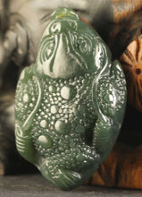 Load image into Gallery viewer, 10% OFF- Certified Natural Jadeite Emerald A*Jade HandCarved Jinchan Pendant A194011