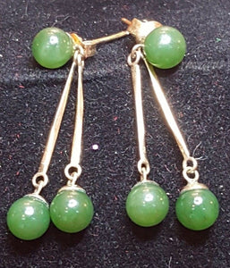 10% OFF- 2 pcs Certified Natural Lavender Jadeite Emerald A*Jade HandCarved A Pair of Lucky Jade Dangle Earrings