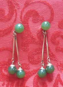 10% OFF- 2 pcs Certified Natural Lavender Jadeite Emerald A*Jade HandCarved A Pair of Lucky Jade Dangle Earrings