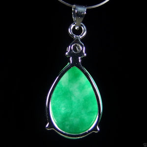 10% OFF- Certified Chinese Natural Emerald Jade Handcarved Oval Pendant A2018