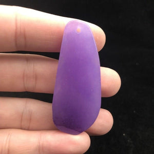 10% OFF- Certified Natural Purple Ice Jadeite Emerald A Jade HandCarved Ping Beans Pendant 21