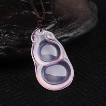 Load image into Gallery viewer, 10% OFF- Certified Natural Ice Pink Emerald Jade Handcarved Gourd Pendant A19402018