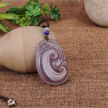 Load image into Gallery viewer, 10% OFF- Certified Natural Emerald Jade Handcarved Dragon Ruyi Pendant A19402018