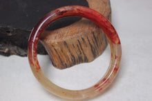 Load image into Gallery viewer, 10% OFF- 52/53/54 mm Certified Natural Red Emerald A*Jade Handcarved Bangle H422