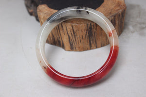 10% OFF- 52/53/54 mm Certified Natural Red Emerald A*Jade Handcarved Bangle H520