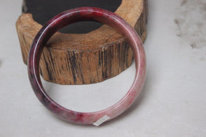 10% OFF- 57/58/59 mm Certified Natural Red Emerald A*Jade Handcarved Bangle B285