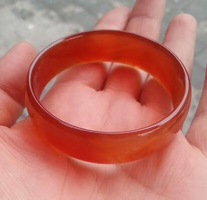 10% OFF- 48/49/50 mm Certified Natural Red Emerald A*Jade HandCarved Bangle A1941