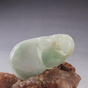 10% OFF- Certified Natural Ice Jadeite Emerald Jade HandCarved Gourd Pendant《Grade A》4499