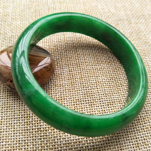 10% OFF- 55/56/57 mm Certified Natural Jadeite Emerald A*Jade Handcarved Bangle C140