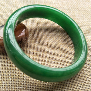 10% OFF- 56/57/58 mm Certified Natural Jadeite Emerald A*Jade Handcarved Bangle C135