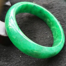 Load image into Gallery viewer, 10% OFF- 53/54/55 mm Certified Natural Jadeite Emerald A*Jade Handcarved Bangle A138