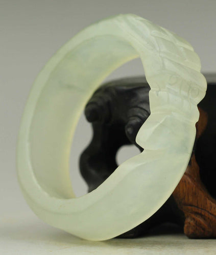 10% OFF- 40/41/42 mm Certified Natural Jadeite Emerald A*Jade Handcarved Dragon Bangle NO.C131