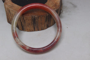 10% OFF- 53/54/55 mm Certified Natural Red Emerald A*Jade Handcarved Bangle H578