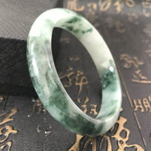 Load image into Gallery viewer, 10% OFF- 54/55/56 mm Certified Natural Light Green Jadeite Emerald A*Jade HandCarved Ruyi Bangle A1940