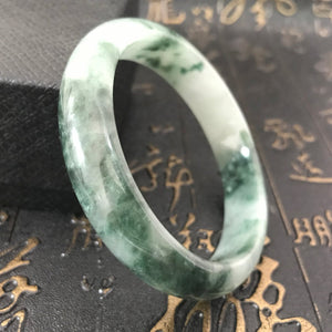 10% OFF- 54/55/56 mm Certified Natural Light Green Jadeite Emerald A*Jade HandCarved Ruyi Bangle A1940