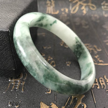 Load image into Gallery viewer, 10% OFF- 54/55/56 mm Certified Natural Light Green Jadeite Emerald A*Jade HandCarved Ruyi Bangle A1940