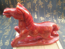 Load image into Gallery viewer, 4&#39;&#39;L-Chinese Antique Genuine Natural Red Jade HandCarved Lucky Horse Statue