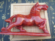 Load image into Gallery viewer, 4&#39;&#39;L-Chinese Antique Genuine Natural Red Jade HandCarved Lucky Horse Statue