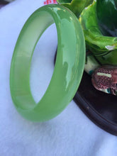 Load image into Gallery viewer, 10% OFF- 54-65mm Certified Natural Green Nephrite Emerald A*Jade Carved Bangle